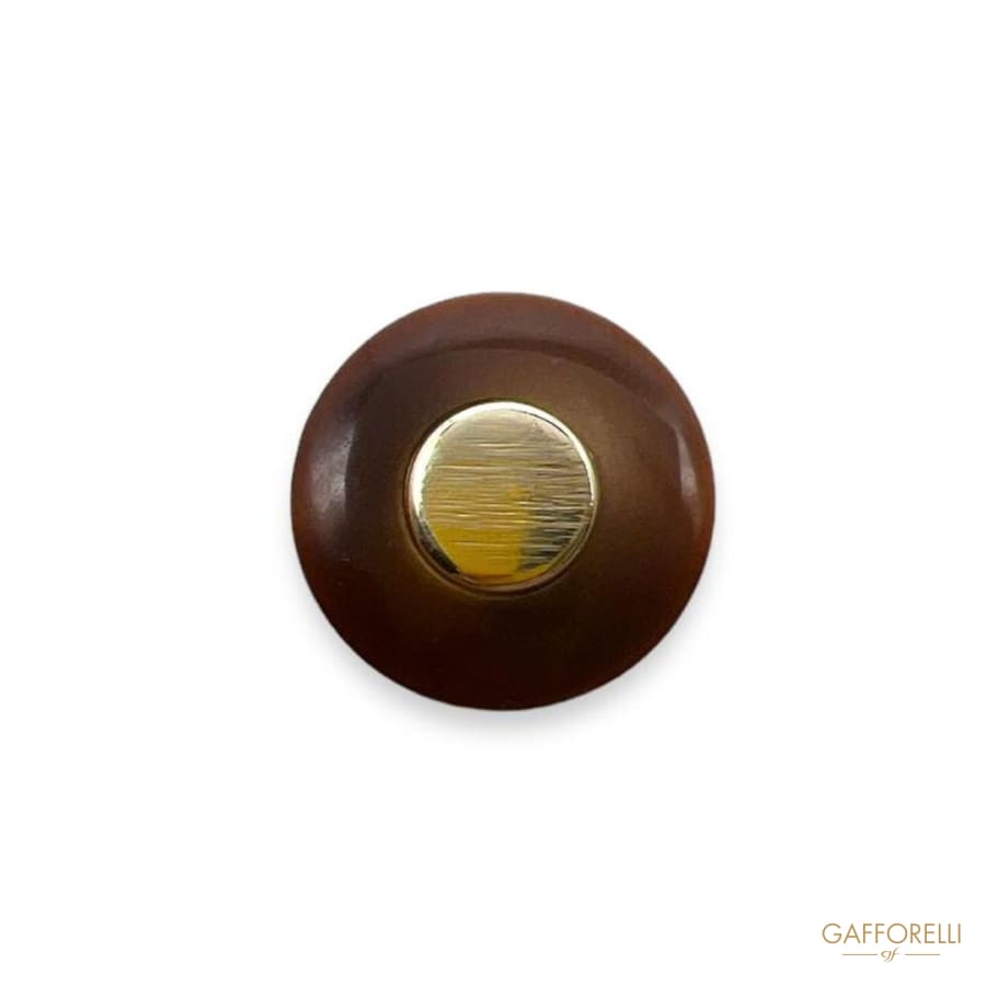 Button with Polyester Base and Brushed Metal Detail- Art.