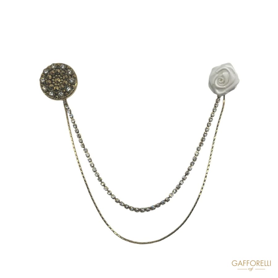 Ceremony Brooch With Pendant Chain U476 - Gafforelli Srl Pin