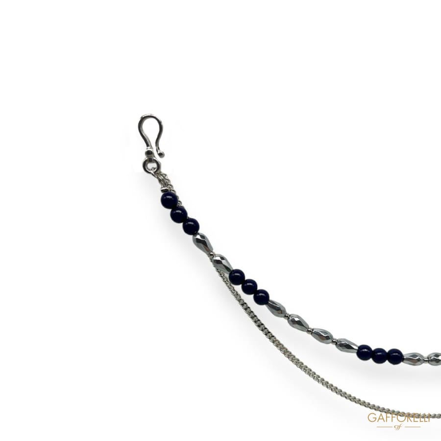 Chain For Men’s Trousers With Blue And Silver Irregular