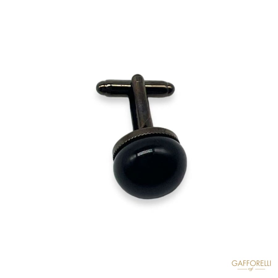Classic Black Smooth Ball Cufflink U260 - Gafforelli Srl