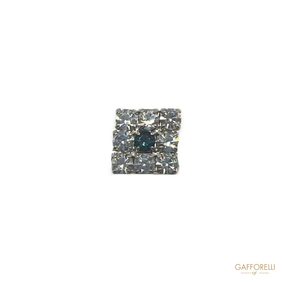 Cufflink With Squared Rhinestone Detail U61 Gem - Gafforelli