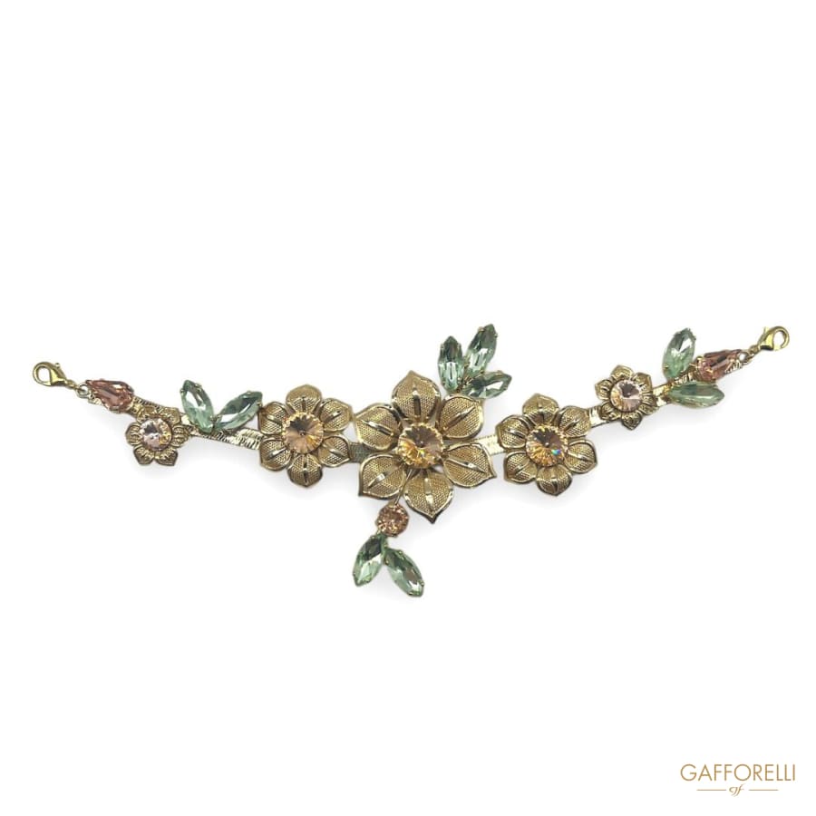 Elegant Neckline Composed of Flowers and Rhinestones- Art.