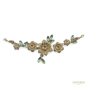 Elegant Neckline Composed Of Flowers And Rhinestones- Art.