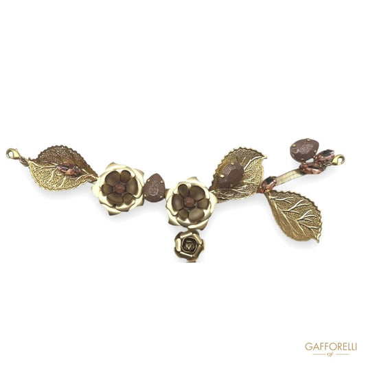 Elegant Neckline with Flowers and Rhinestones- Art. A672