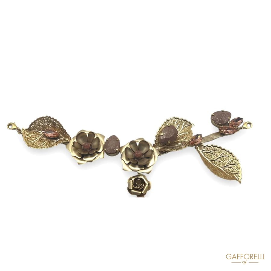 Elegant Neckline with Flowers and Rhinestones- Art. A672