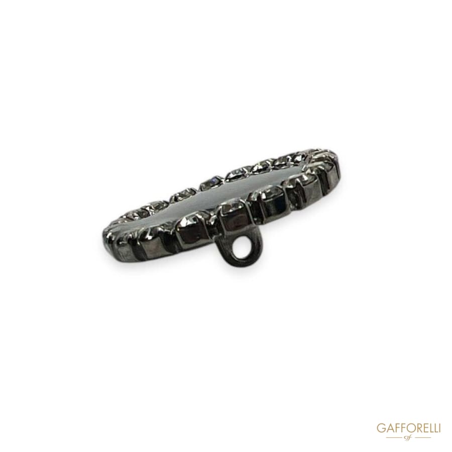 Enamelled Button with Rhinestones U515 - Gafforelli Srl