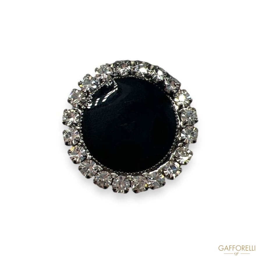 Enamelled Button with Rhinestones U515 - Gafforelli Srl