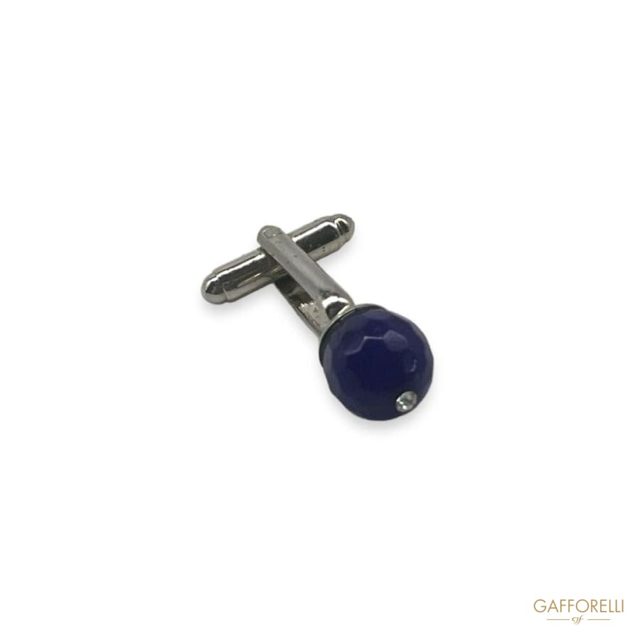 Faceted Ball Cufflink in Polyester with Rhinestones U508