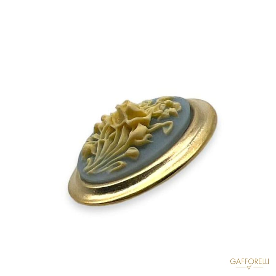 Floral Cameo Style Button- Art. D345 - Gafforelli Srl