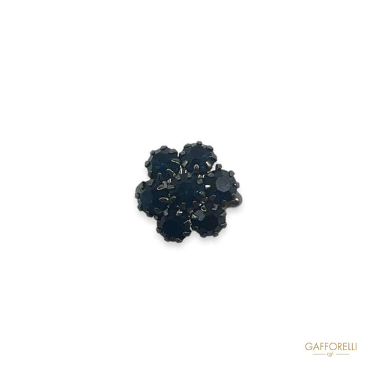 Flower Shape Cufflink with Rhinestones U114 Gem