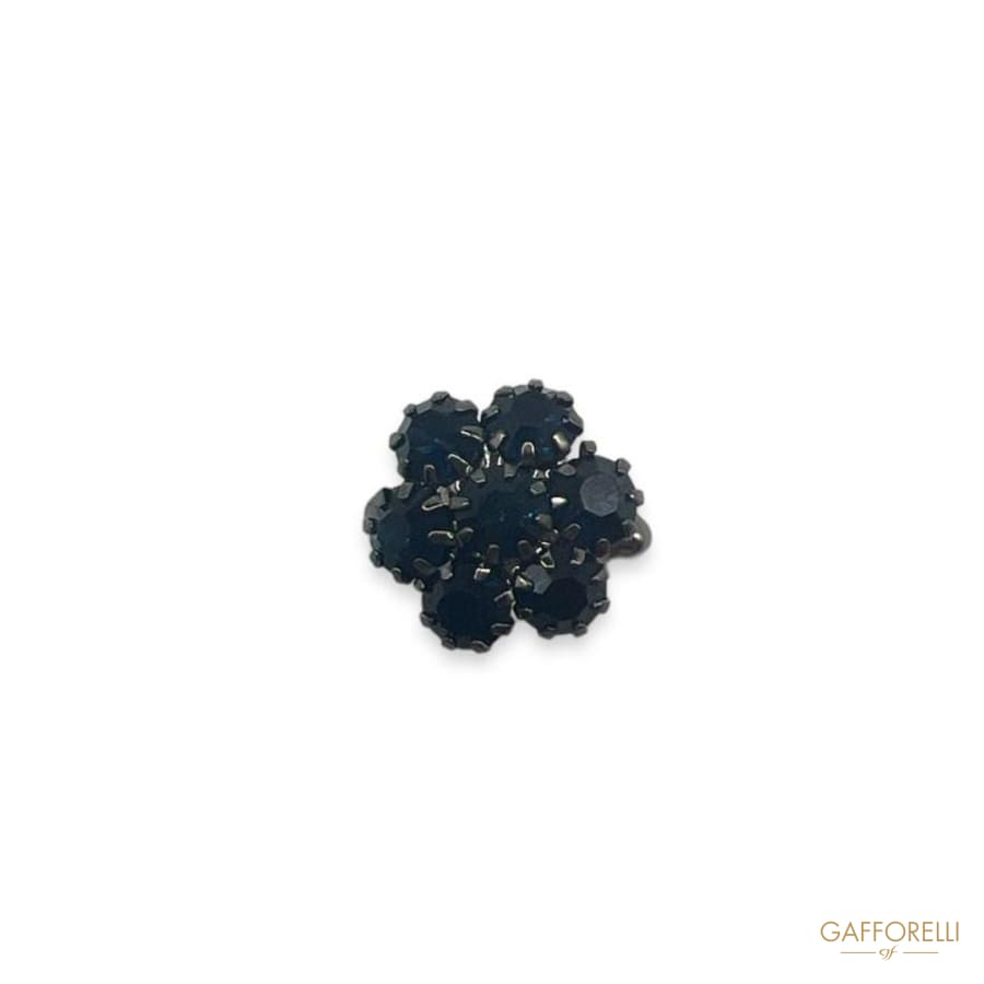 Flower Shape Cufflink with Rhinestones U114 Gem