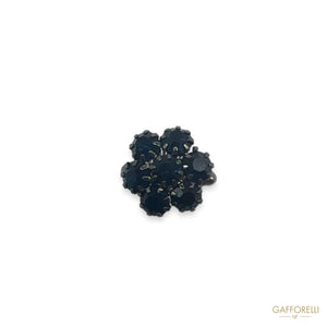 Flower Shape Cufflink with Rhinestones U114 Gem