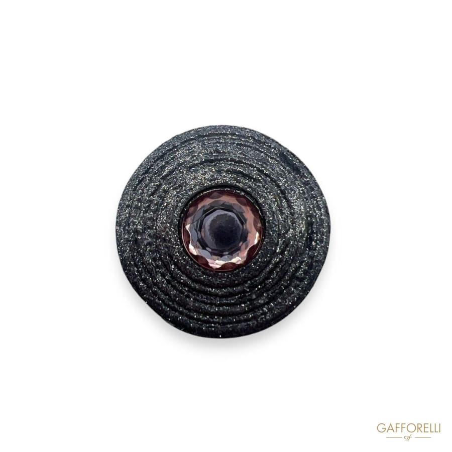 Glitter Button with Central Stone A420 - Gafforelli Srl