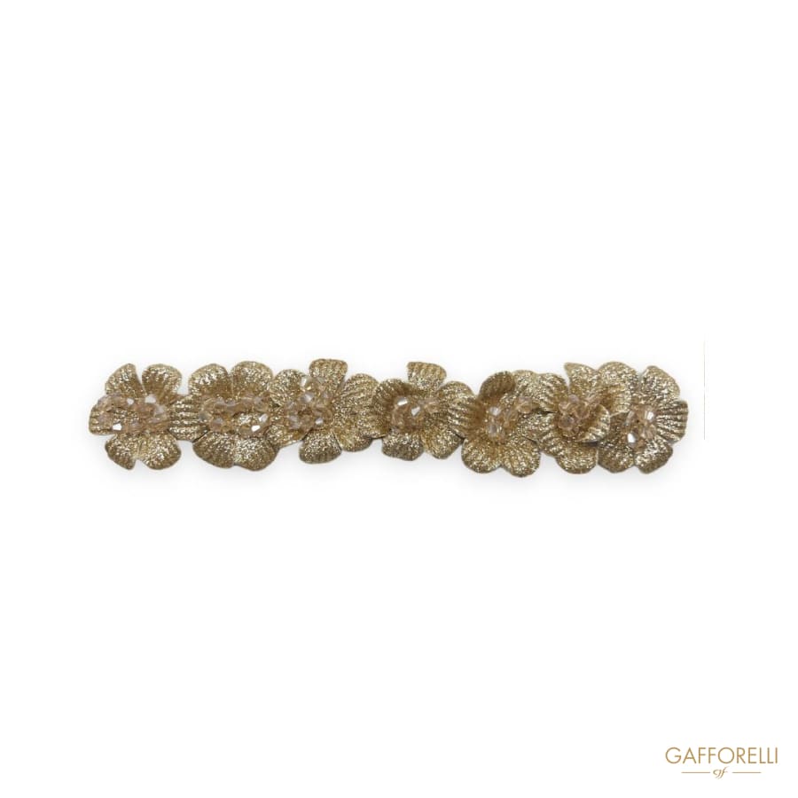Glitter Flower Trimmings with Beads H197 - Gafforelli Srl
