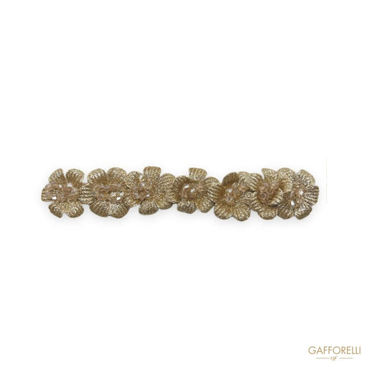 Glitter Flower Trimmings with Beads H197 - Gafforelli Srl