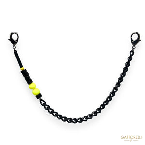 Men’s Black and Fluorescent Yellow Chain for Trousers-