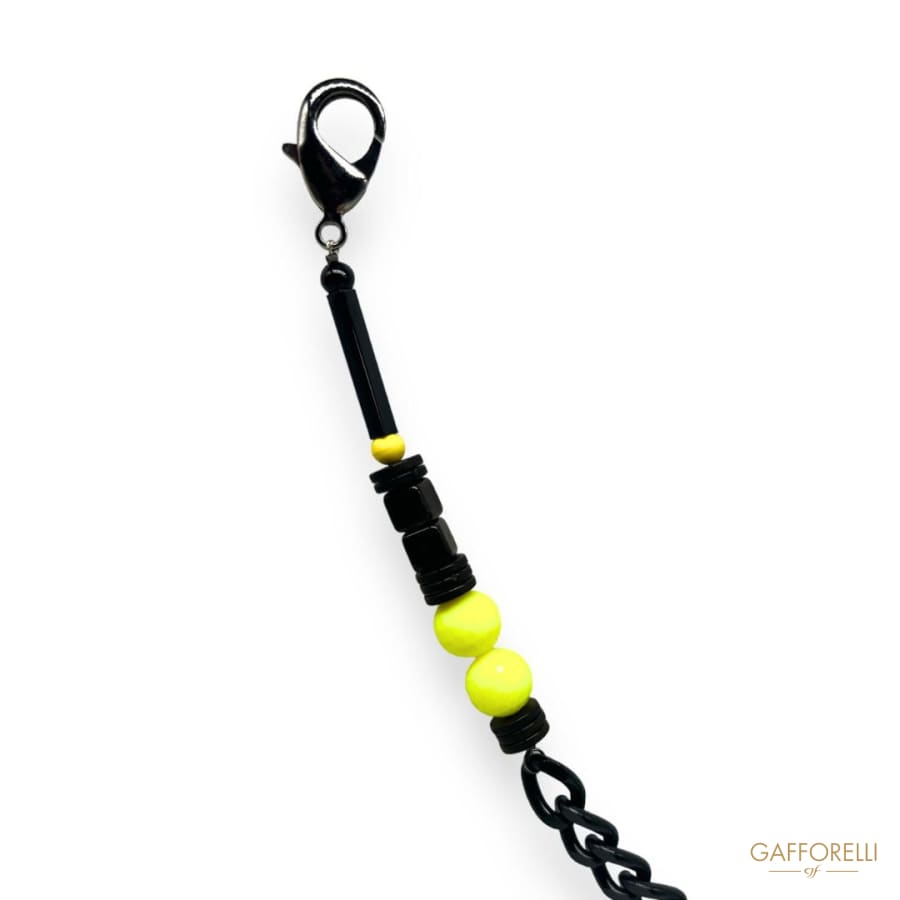 Men’s Black and Fluorescent Yellow Chain for Trousers- Art.