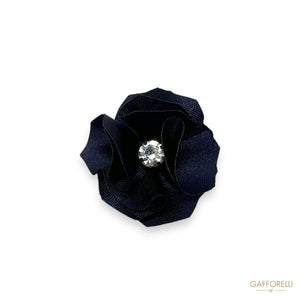 Men’s Cotton Flower-shaped Brooch with Rhinestones U490