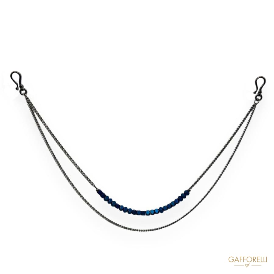 Men’s Trouser Chain with Irregular Balls in Metallic Blue-