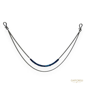 Men’s Trouser Chain with Irregular Balls in Metallic Blue-