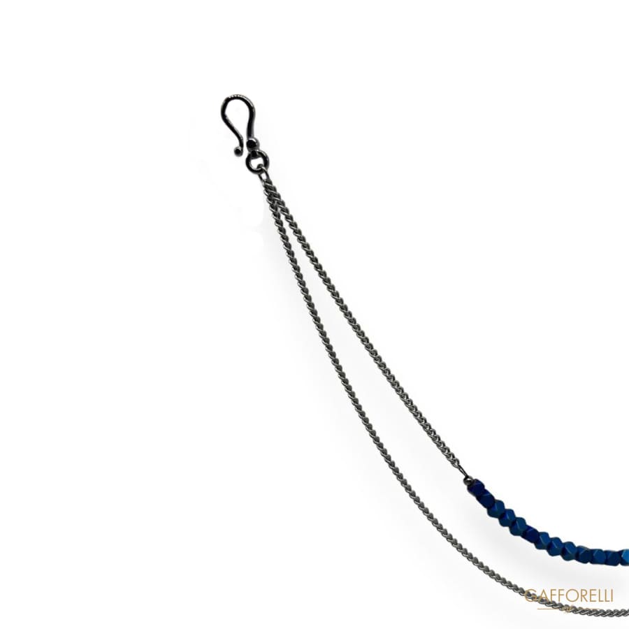 Men’s Trouser Chain with Irregular Balls in Metallic Blue-