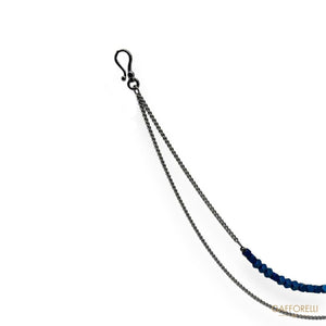 Men’s Trouser Chain with Irregular Balls in Metallic Blue-