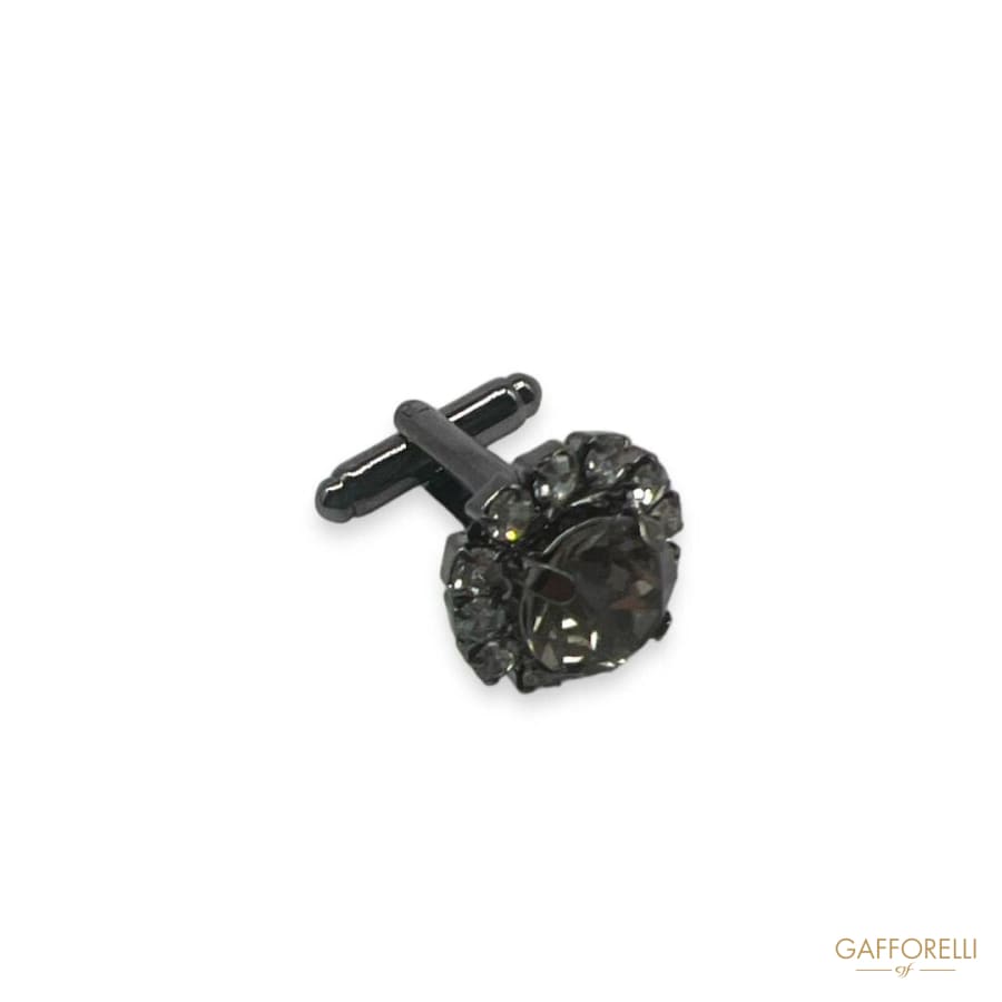 Metal Cufflink With Rhinestones U266 Gem - Gafforelli Srl