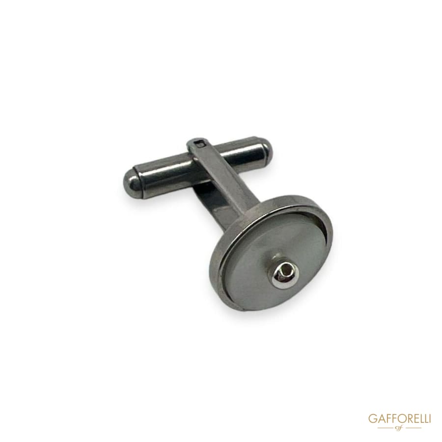 Metal Cufflinks with Central Mother-of-pearl Plate U583