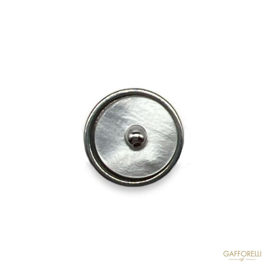 Metal Cufflinks with Central Mother-of-pearl Plate U583