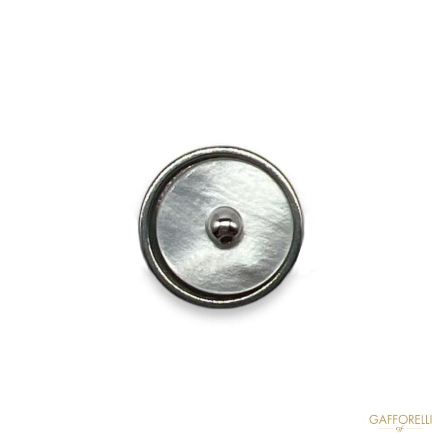 Metal Cufflinks With Central Mother-of-pearl Plate U583 -