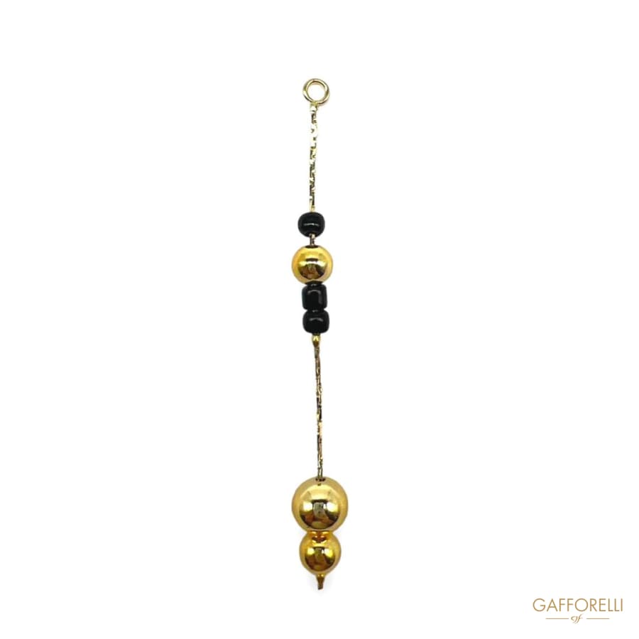 Metal Tassel With Beads E295 - Gafforelli Srl tassels