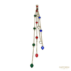 Metal Tassel With Colored Details A529 - Gafforelli Srl