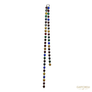 Metal Tassel With Colored Rhinestones A619 - Gafforelli Srl