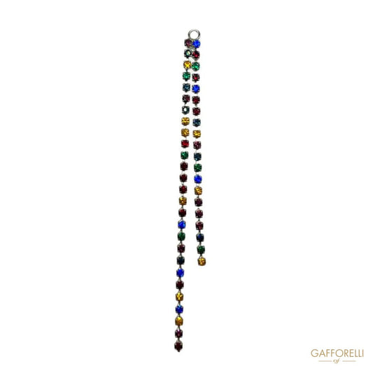 Metal Tassel with Colored Rhinestones A619 - Gafforelli Srl