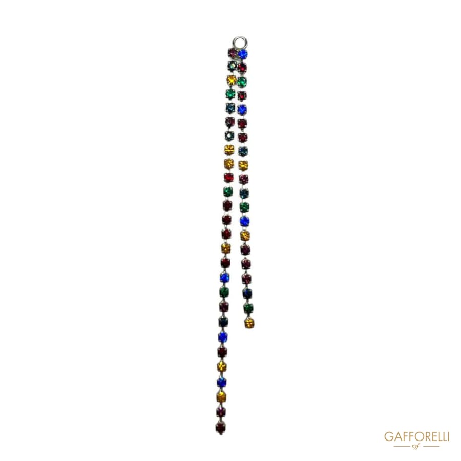 Metal Tassel With Colored Rhinestones A619 - Gafforelli Srl