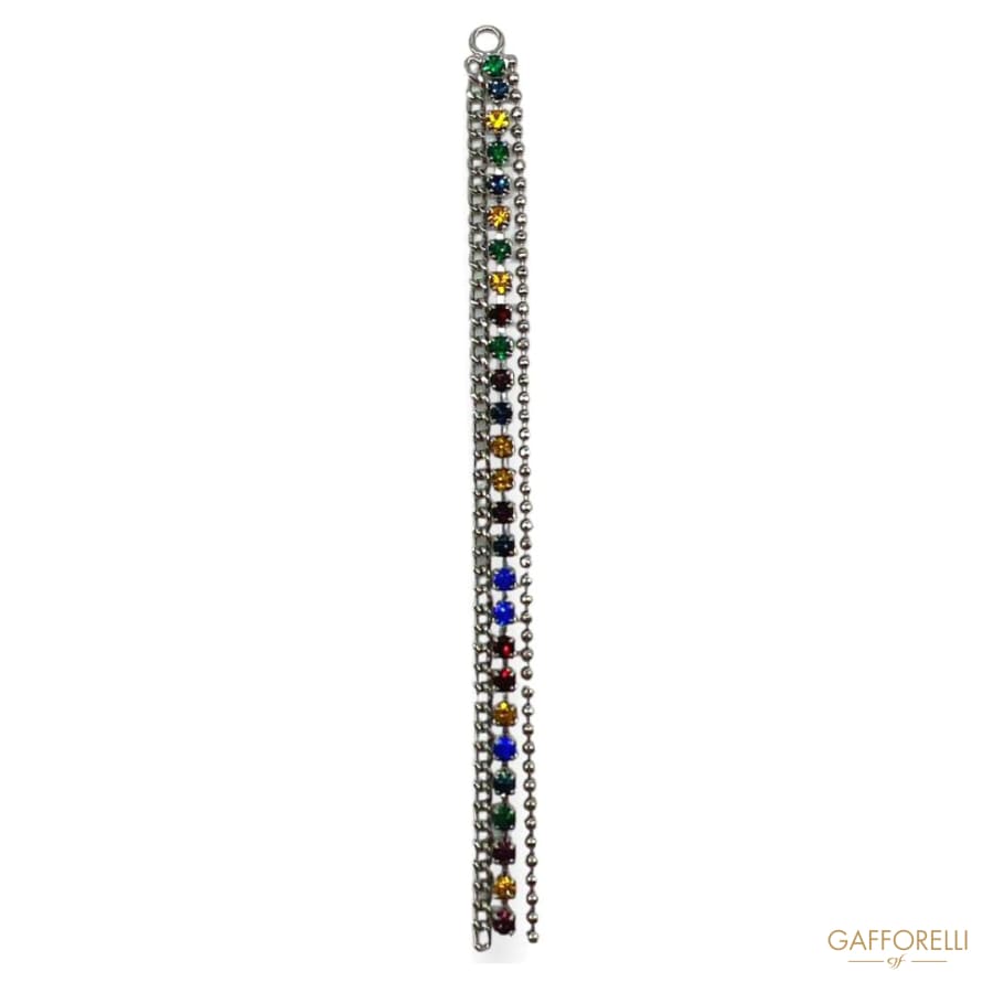Metal Tassel With Colored Rhinestones A620 - Gafforelli Srl