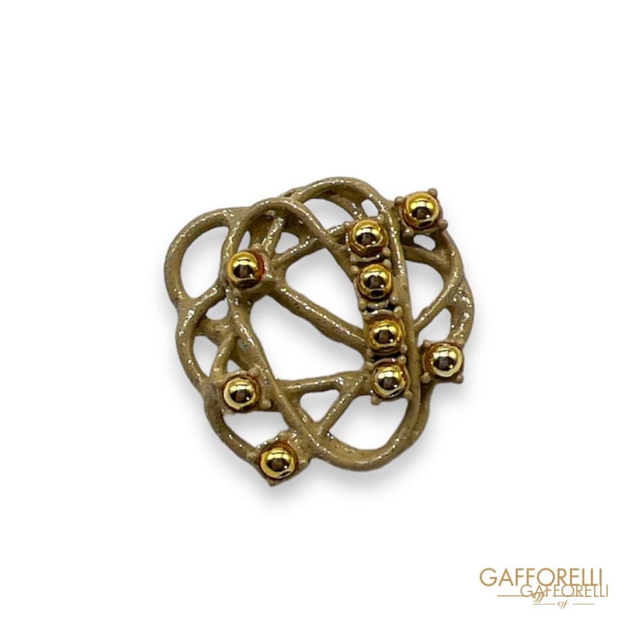 Modern Button Woven with Beads- Art. B188 - Gafforelli Srl