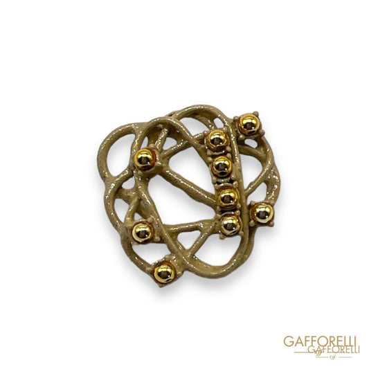 Modern Button Woven with Beads- Art. B188 - Gafforelli Srl