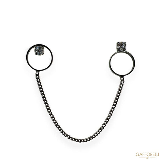 Modern Pendant Brooch with Rhinestones U406 - Gafforelli