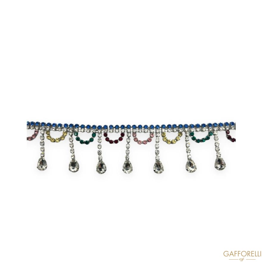Multicolor Rhinestone Chain With Dangling Details A516 -