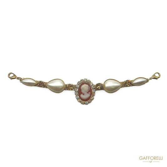 Neckline with Cameo and Pearl- Art. D342 - Gafforelli