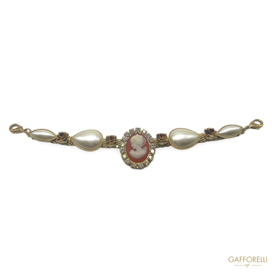 Neckline With Cameo And Pearl- Art. D342 - Gafforelli