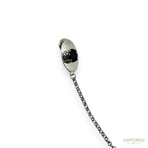Pendant Brooch With Metal Parts And Black Stones U452 -