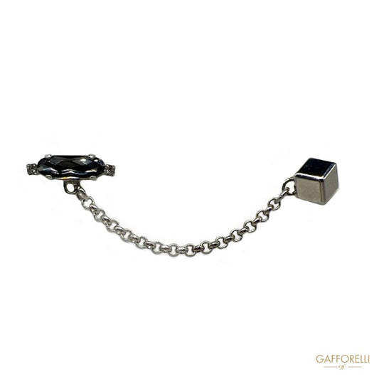 Pendant Brooch with Metal and Rhinestone Detail U461