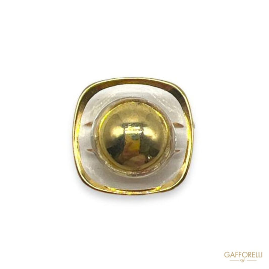 Polyester Button with Gold Detail- Art. D383 - Gafforelli