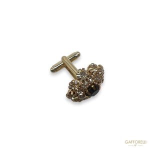 Rhinestone Flower Cufflink U167 - Gafforelli Srl cufflings