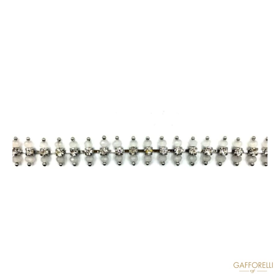 Rhinestones Chain Decorated with Beads 9117 - Gafforelli