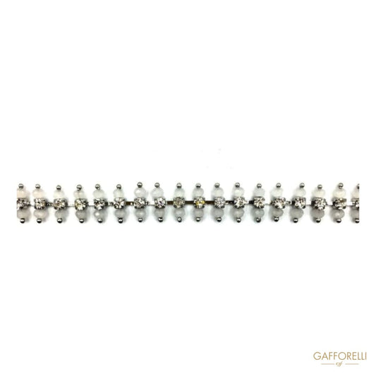 Rhinestones Chain Decorated with Beads 9117 - Gafforelli