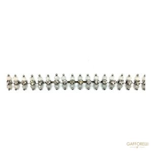 Rhinestones Chain Decorated With Beads 9117 - Gafforelli Srl