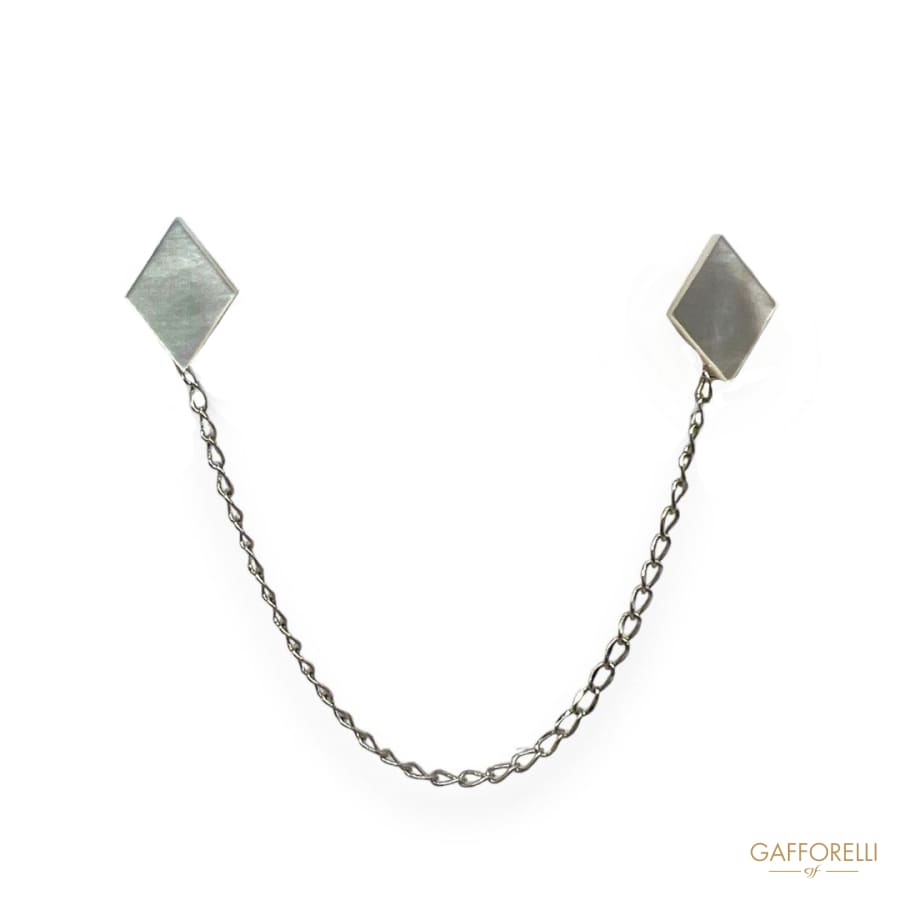 Rhombus-shaped Mother-of-pearl Brooch with Pendant U394